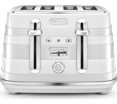 DELONGHI Avvolta CTA4003.W 4-Slice Toaster - White DELONGHI Avvolta CTA4003.W 4-Slice Toaster - White